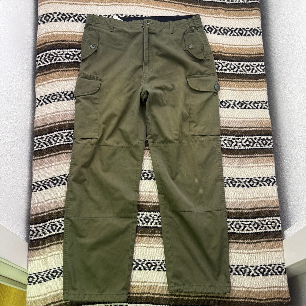 Vintage 1970's Belgian Army M64 Green Combat Cargo Trousers Pants Sz 36 x 30 VTG